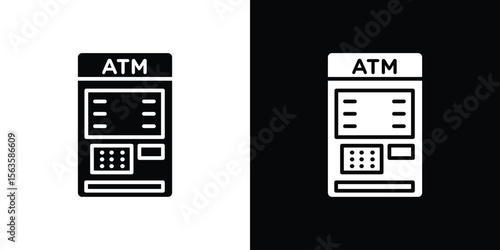 ATM machine icon illustration vector simple designs