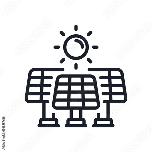 Illustration of solar panel installation and sun energy system for renewable power generation illustration vector icon vector