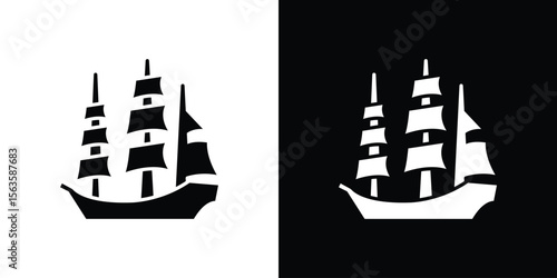 Caravel icon illustration vector simple designs