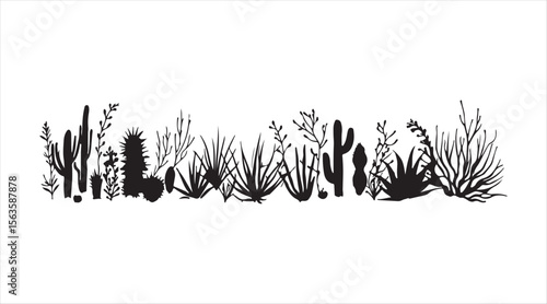Wallpaper Mural Vector line art showing a potted home plant in elegant, single-line style. Torontodigital.ca