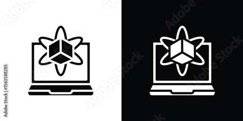 Computer simulation icon illustration vector simple designs