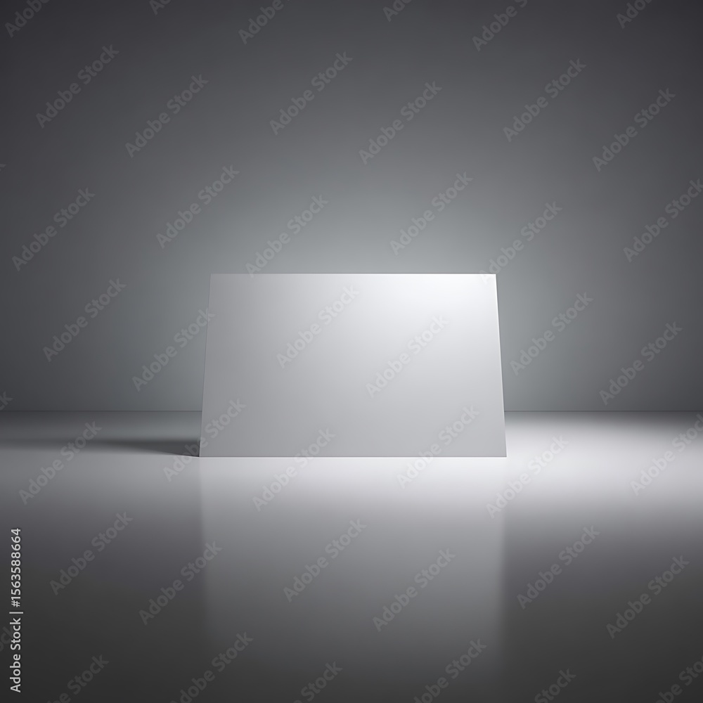 Fototapeta premium Blank white card illuminated