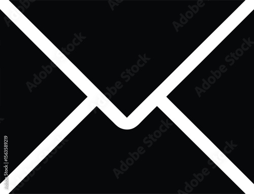 Elegant Black and White Envelope Icon Simple Mail Symbol for Website, App, or Graphic Design Projects