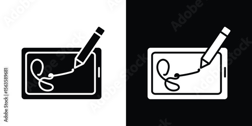 Electronic signature icon illustration vector simple designs