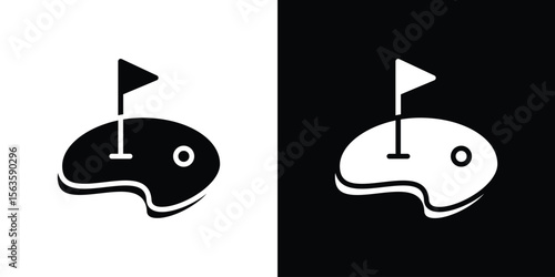 Golf yard icon illustration vector simple designs