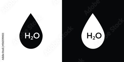 H2o icon illustration vector simple designs