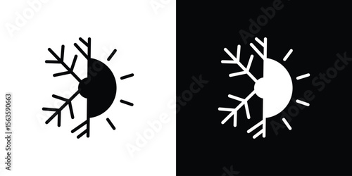 Hot and cold icon illustration vector simple designs