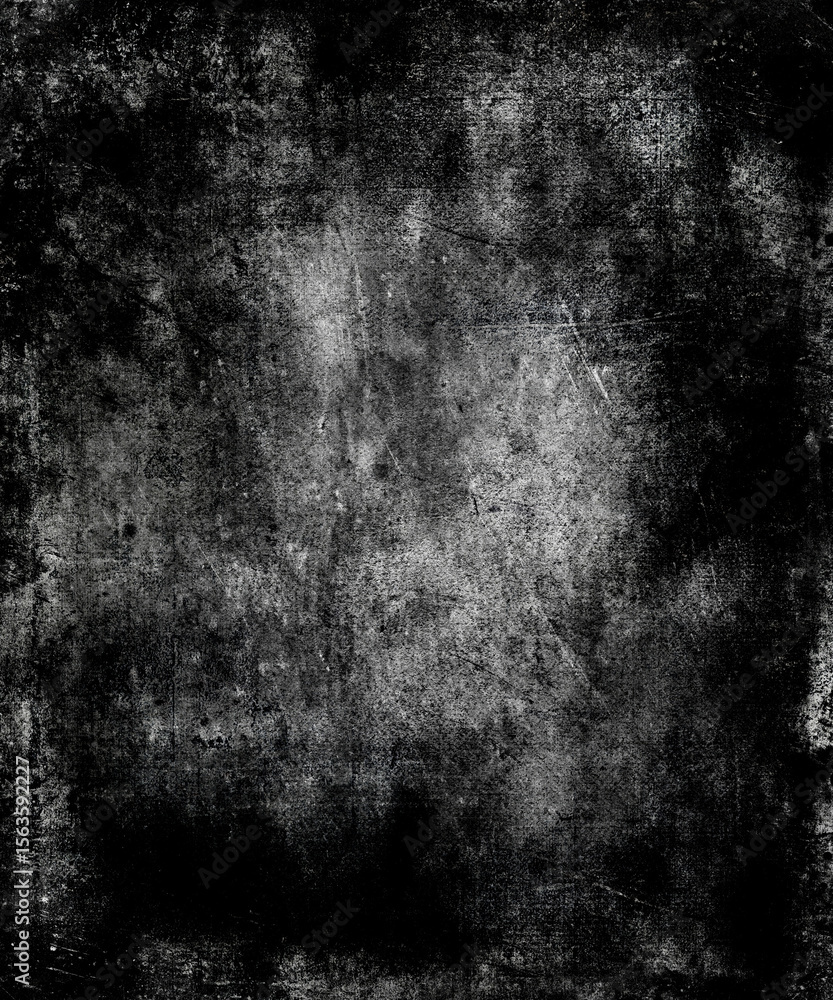 Fototapeta premium Dark grunge background, scratched texture, copy space, old wall