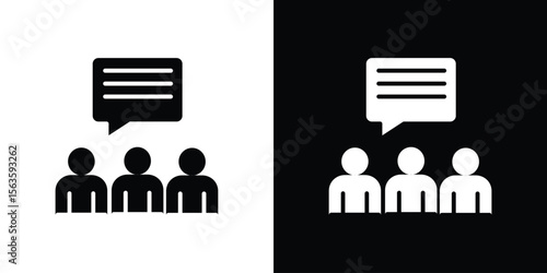 Public opinion icon illustration vector simple designs
