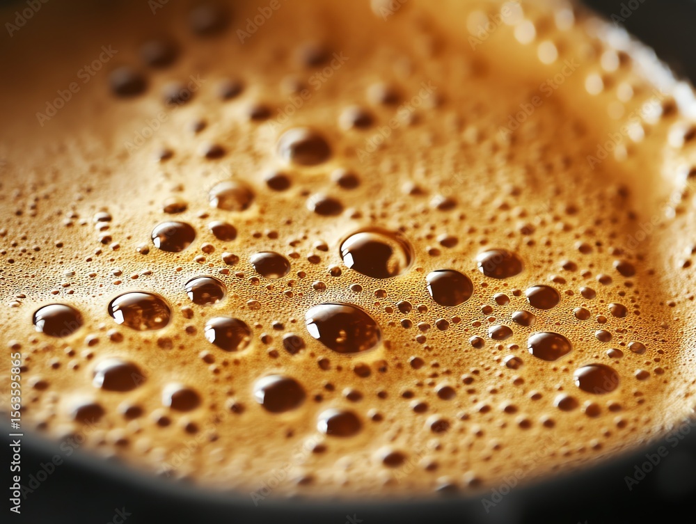 Close-up of Espresso Coffee with Rich Golden Crema Close-up of Espresso Coffee with Rich Golden Crema