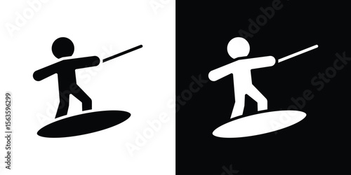 Wakeboarding icon illustration vector simple designs