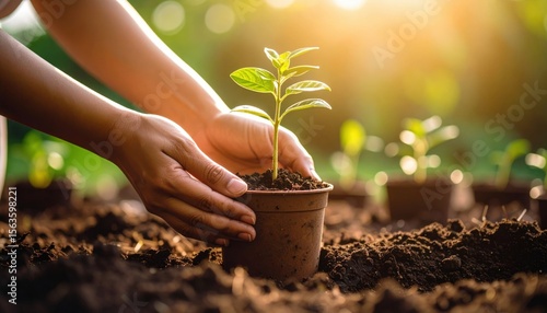 Wallpaper Mural Planting Young Tree In Garden Torontodigital.ca