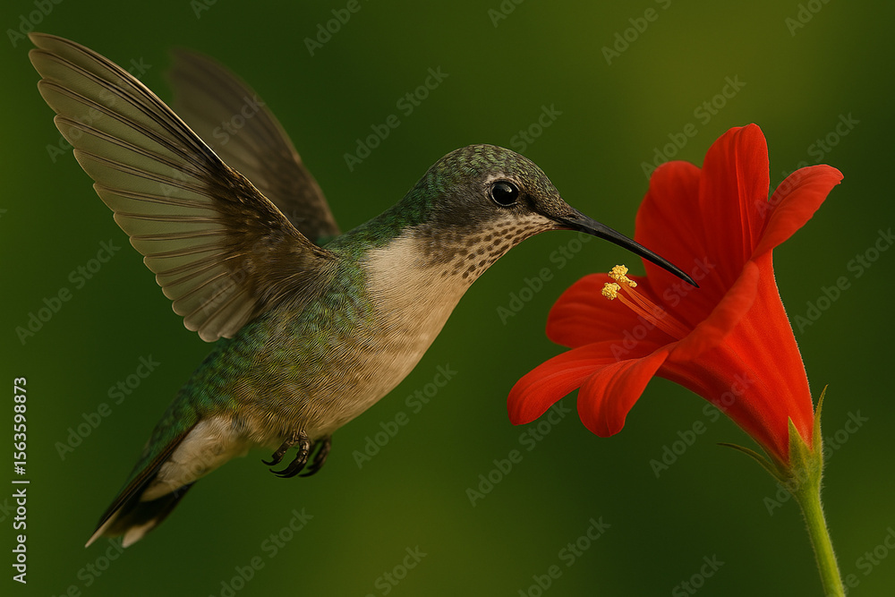 Fototapeta premium A Hummingbird Whispers in Flight