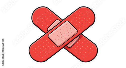 Medical healing concept with crossed bandages vector illustration for healthcare design