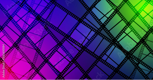 sfondo, video, cinema, pellicola cinema su sfondo blu