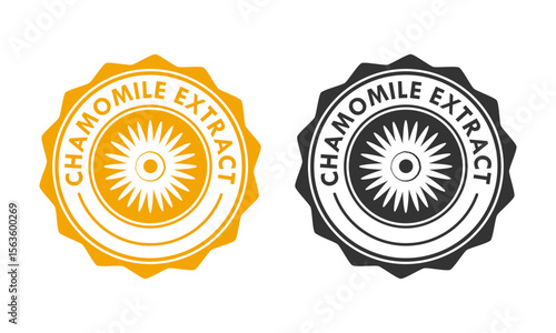 chamomile extract badge design logo template illustration