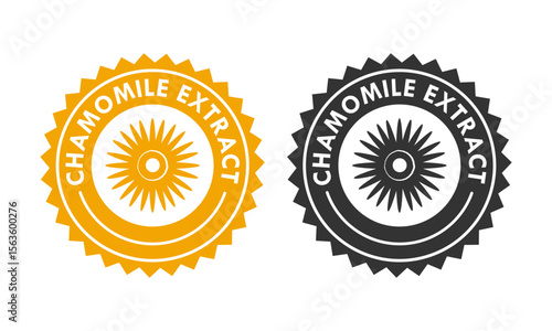 chamomile extract badge design logo template illustration