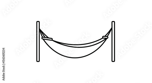 Hammock icon in black outline style on white background