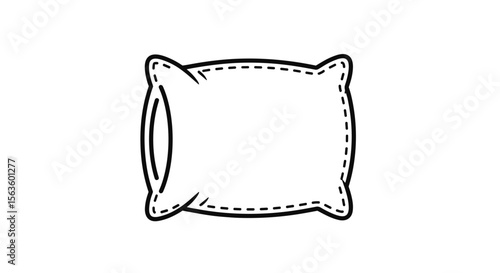  Pillow icon in black outline style on white background