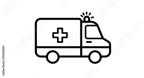 Wallpaper Mural Ambulance vehicle line vector illustration for emergency and healthcare design Torontodigital.ca