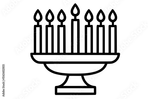 Vector Illustration of a Kwanzaa Kinara Candle Holder Symbolizing Unity and Heritage