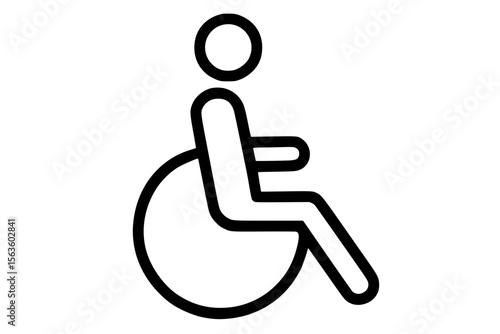 Vector Illustration of a Wheelchair User Symbol Representing Accessibility and Inclusion