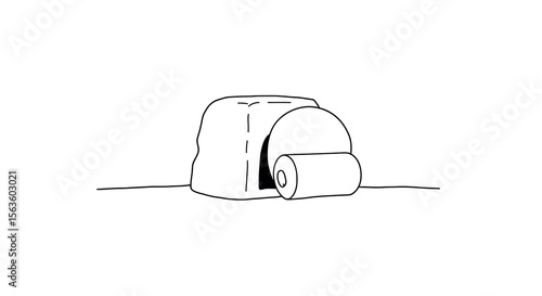 Minimalist camping tent with flap vector illustration for outdoor adventure design