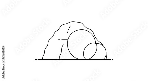 Minimalistic easter tomb and eggs vector illustration for holiday designs