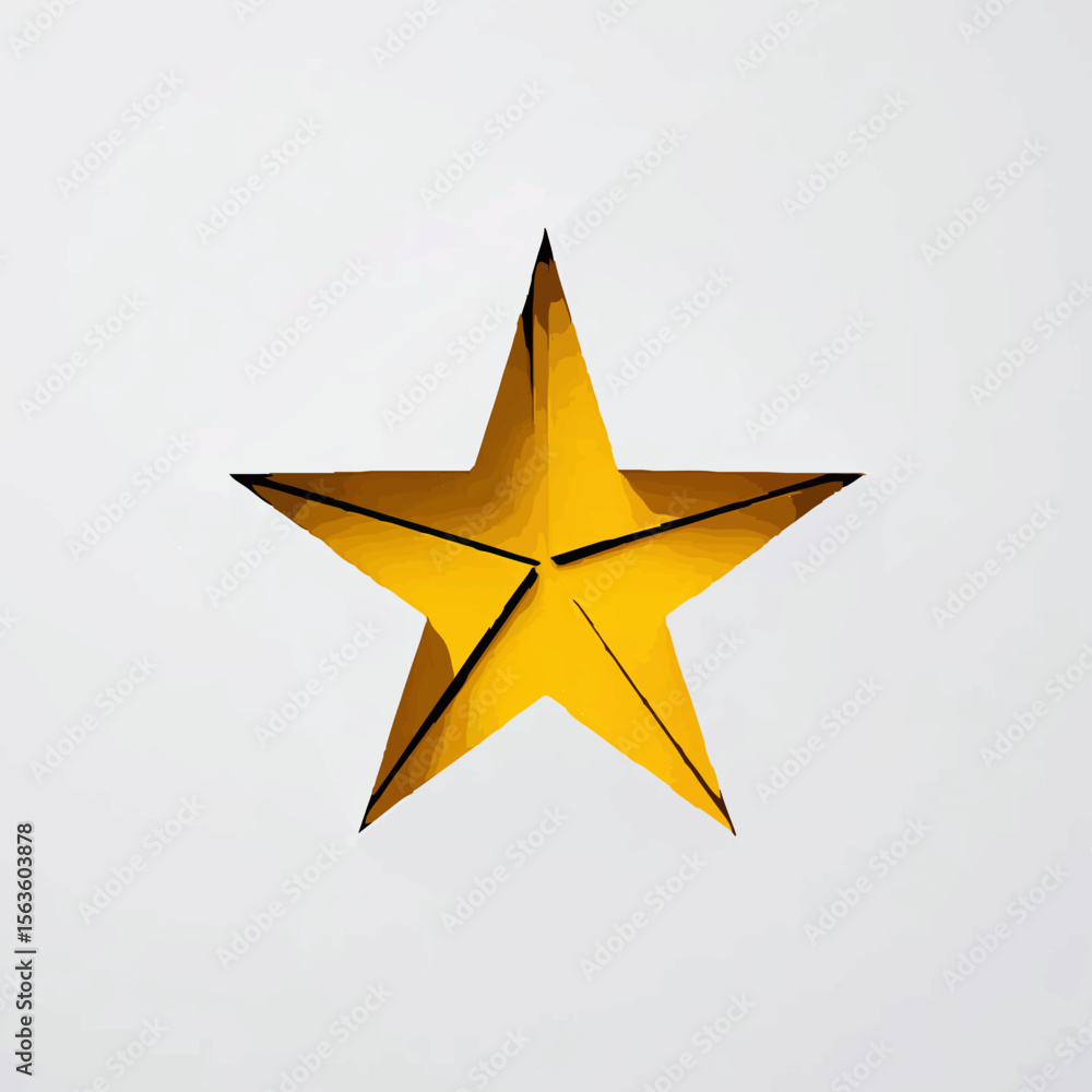 Obraz premium Gold Star Frame Cutout on White