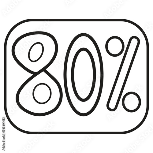 80 Percent Icon vector illustration