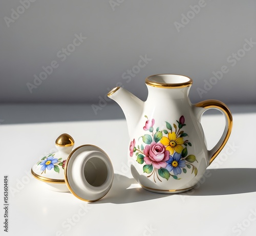 Floral Design Porcelain Teapot