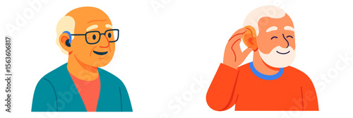 Senior men enjoying conversation and connection while using hearing aids in a friendly setting