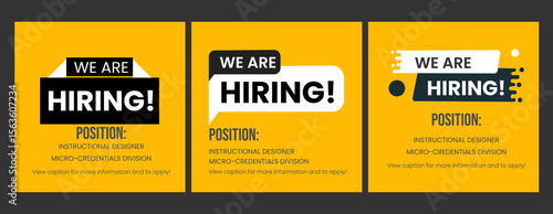 We are hiring job vacancy social media post banner design template with red color. We are hiring job vacancy square web banner design. Employee vacancy announcement. Illustration  We are hiring job va