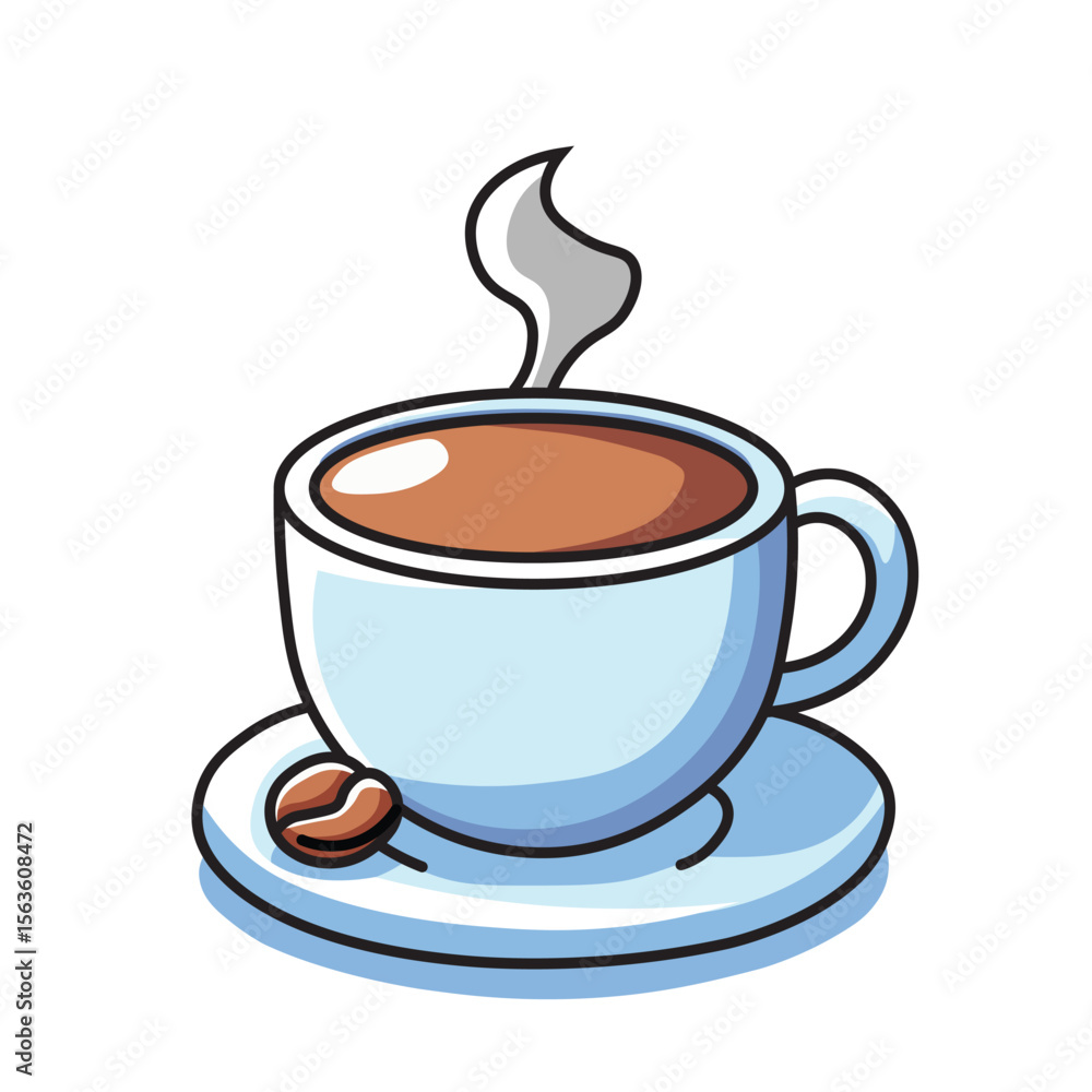 Obraz premium Illustration Vector Graphic Cartoon of a Hot Coffee Cup with Steam
