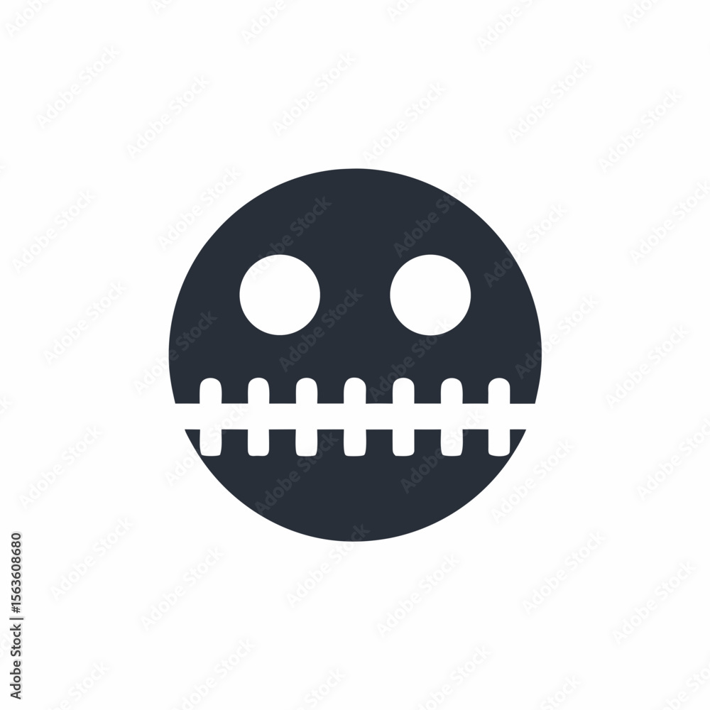 Fototapeta premium Zipper Mouth Silence Icon Vector.
