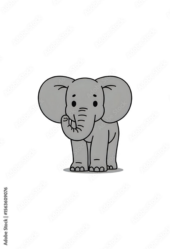 Fototapeta premium baby elephant cartoon