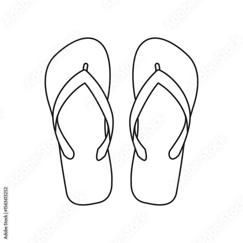 Black And White Vector Flip Flops