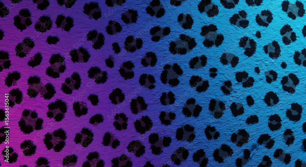 Obraz premium Abstract leopard print pattern in vibrant blue and purple colors 
