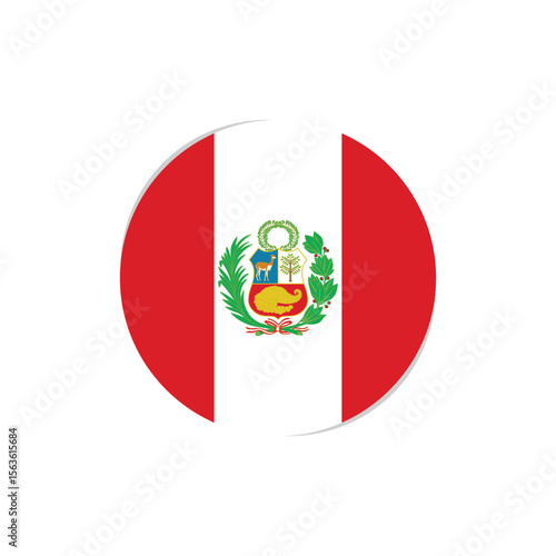 Peru Flag Simple Round Illustration