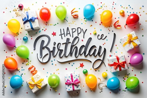 happy birthday card with balloons