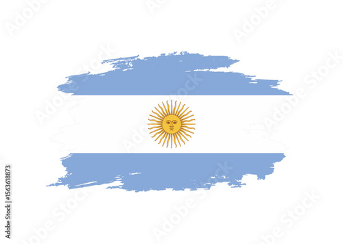 flag of argentina with brush style