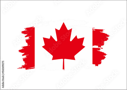 flag of kanada with brush style