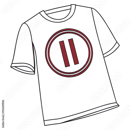 A universal pause symbol, ideal for themes of breaks, rest, and control in apparel designs.