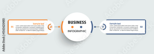 Vector infographic template with icons and 2 options or steps	
