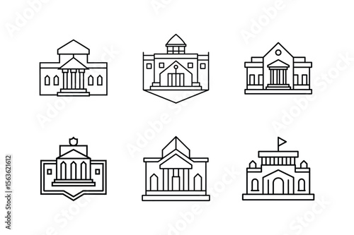 embassy layout draft line art vector illustration