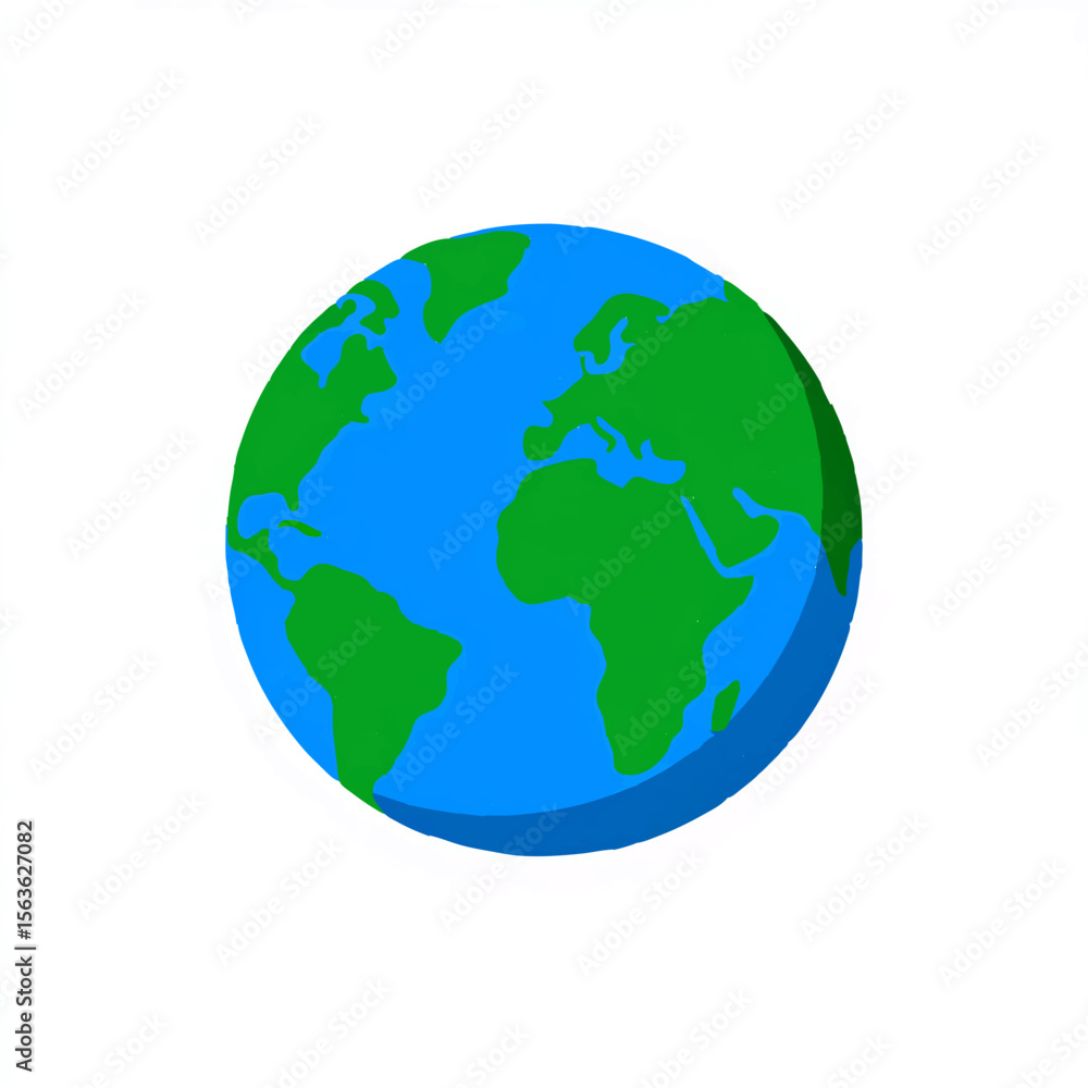 Cartoon Earth Globe Showing Continents and Oceans
Cartoon Earth Globe Showing Continents and Oceans