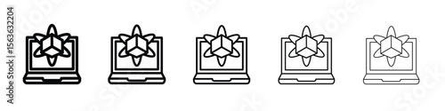 Computer simulation icon vector Illustration style for mobile app, website ui designs