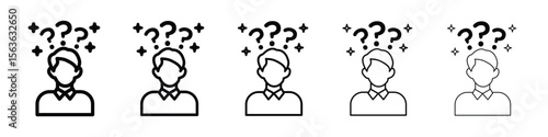 Curious human icon vector Illustration style for mobile app, website ui designs