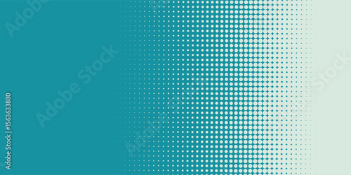 Green - turquoise background divided by diagonal. Vector illustration Background into two colors with halftone