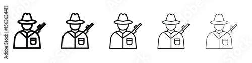 Hunter icon vector Illustration style for mobile app, website ui designs